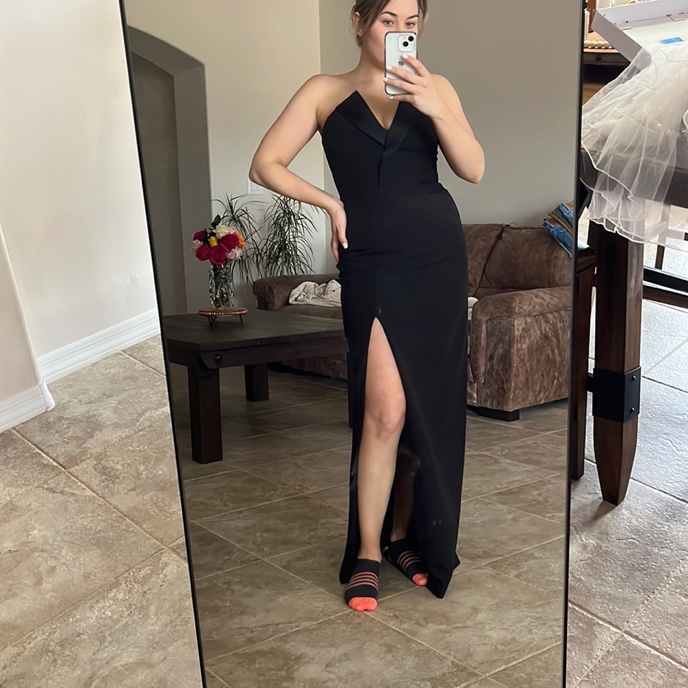 Black-formal attire sleek dress